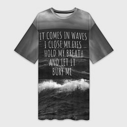 Футболка женская длинная Bring Me The Horizon - it comes in waves, цвет: 3D-принт