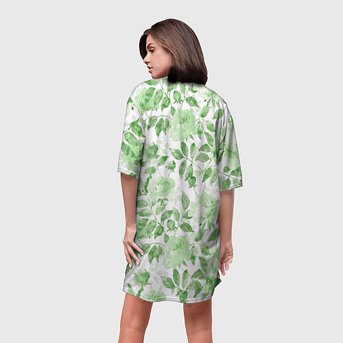 Женская длинная футболка Пышная растительность / 3D-принт – фото 4