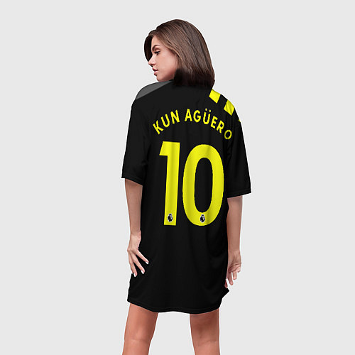 Женская длинная футболка Aguero away 19-20 / 3D-принт – фото 4