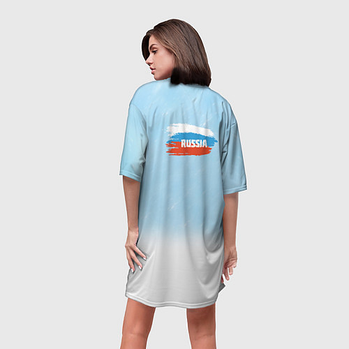 Женская длинная футболка Хоккей Russia / 3D-принт – фото 4