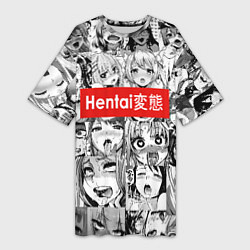 Женская длинная футболка Hentai - collage