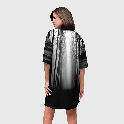 Женская длинная футболка Темный лес Burzum / 3D-принт – фото 4