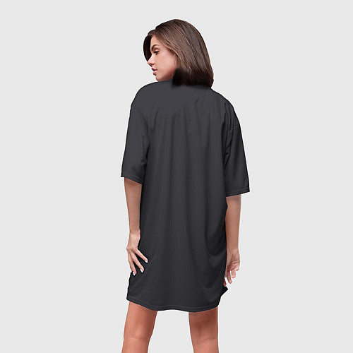 Женская длинная футболка Без сожаления объемная надпись / 3D-принт – фото 4