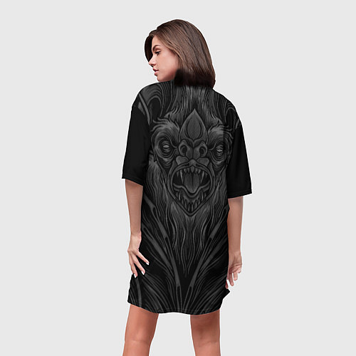 Женская длинная футболка Metallica мышь летучая / 3D-принт – фото 4