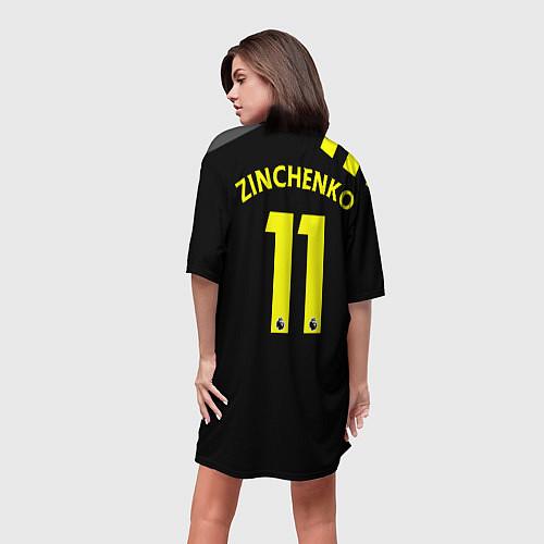 Женская длинная футболка Zinchenko away 19-20 / 3D-принт – фото 4