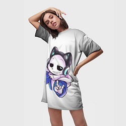 Футболка женская длинная UNDERTALE, цвет: 3D-принт — фото 2