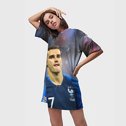 Футболка женская длинная Антуан Гризманн, цвет: 3D-принт — фото 2