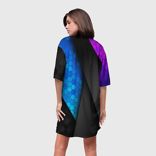 Женская длинная футболка Ария / 3D-принт – фото 4