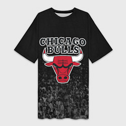 Футболка женская длинная CHICAGO BULLS, цвет: 3D-принт