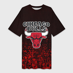 Футболка женская длинная CHICAGO BULLS, цвет: 3D-принт