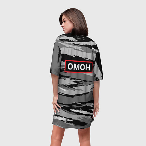 Женская длинная футболка ОМОН / 3D-принт – фото 4