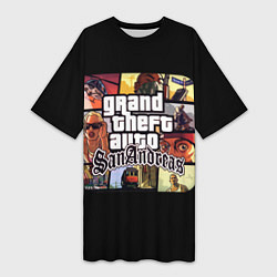 Футболка женская длинная GTA SA, цвет: 3D-принт