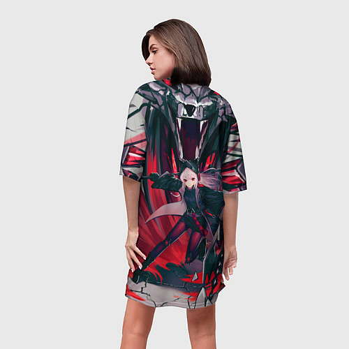 Женская длинная футболка Arknights art / 3D-принт – фото 4