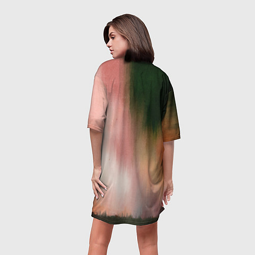 Женская длинная футболка Girl / 3D-принт – фото 4