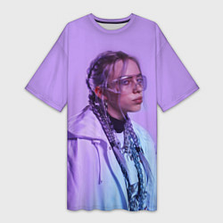 Футболка женская длинная BILLIE EILISH, цвет: 3D-принт