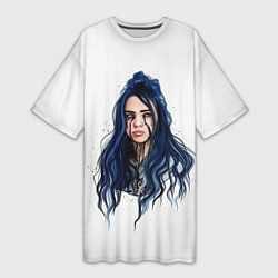 Футболка женская длинная BILLIE EILISH, цвет: 3D-принт