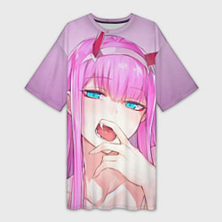 Футболка женская длинная Ahegao, цвет: 3D-принт