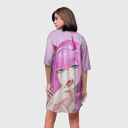 Женская длинная футболка Ahegao / 3D-принт – фото 4