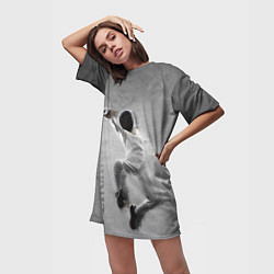 Футболка женская длинная Fencing, цвет: 3D-принт — фото 2