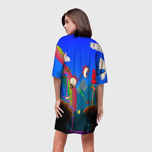 Женская длинная футболка TERRARIA GAME / 3D-принт – фото 4