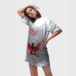 Футболка женская длинная Dragon Age, цвет: 3D-принт — фото 2