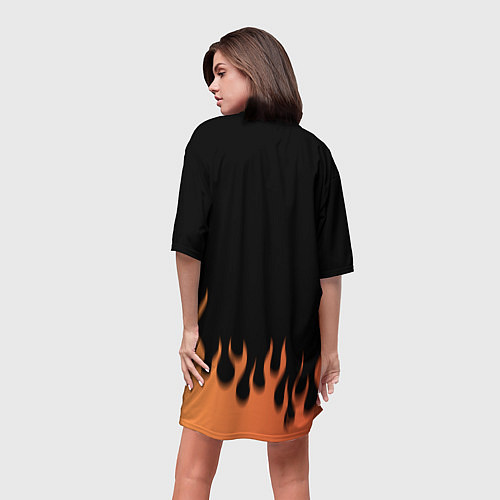 Женская длинная футболка ОЧЕНЬ ПРИЯТНО БОГ! / 3D-принт – фото 4