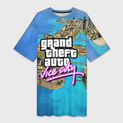 Женская длинная футболка GRAND THEFT AUTO:VICE CITY