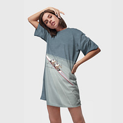 Футболка женская длинная Академические гребцы, цвет: 3D-принт — фото 2