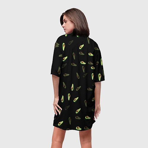 Женская длинная футболка Авокадо / 3D-принт – фото 4