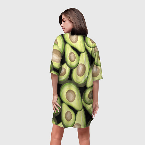 Женская длинная футболка Avocado background / 3D-принт – фото 4