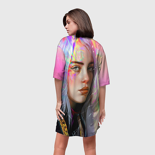 Женская длинная футболка Billie Pinky Wave / 3D-принт – фото 4