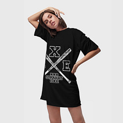 Футболка женская длинная Straight edge, цвет: 3D-принт — фото 2