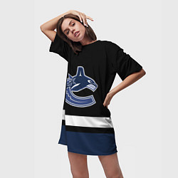 Футболка женская длинная Vancouver Canucks, цвет: 3D-принт — фото 2