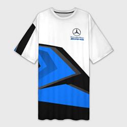 Футболка женская длинная Mercedes-AMG, цвет: 3D-принт