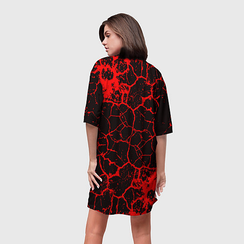 Женская длинная футболка Pyrokinesis / 3D-принт – фото 4