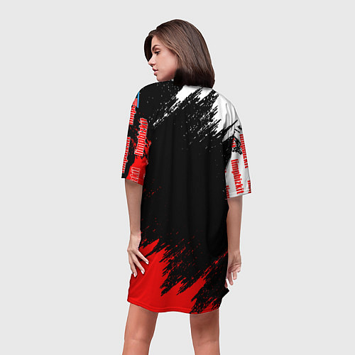 Женская длинная футболка LIMP BIZKIT / 3D-принт – фото 4