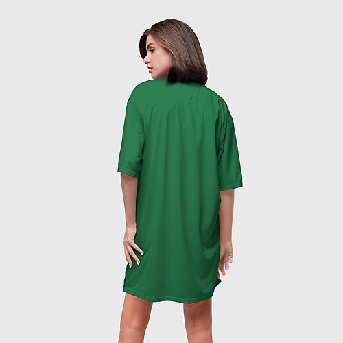 Женская длинная футболка Пограничная служба зеленый / 3D-принт – фото 4