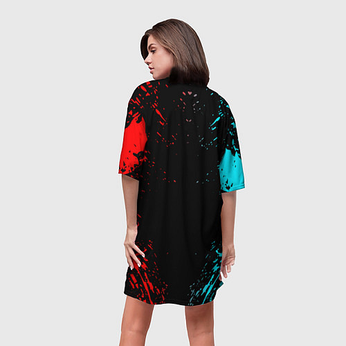 Женская длинная футболка DEVIL MAY CRY / 3D-принт – фото 4