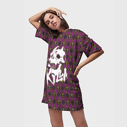 Футболка женская длинная Killer Queen, цвет: 3D-принт — фото 2