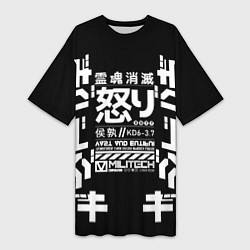 Женская длинная футболка Cyperpunk 2077 Japan tech