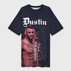 Футболка женская длинная Dustin Poirier, цвет: 3D-принт