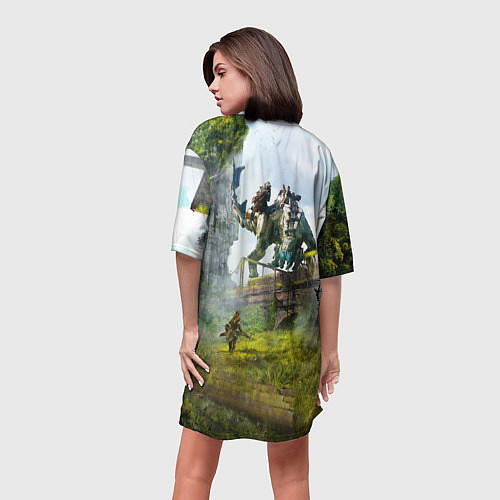 Женская длинная футболка HORIZON ZERO DAWN 2020 / 3D-принт – фото 4