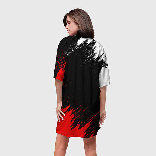 Женская длинная футболка RESIDENT EVIL UMBRELLA / 3D-принт – фото 4