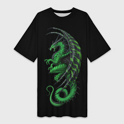 Футболка женская длинная Green Dragon, цвет: 3D-принт