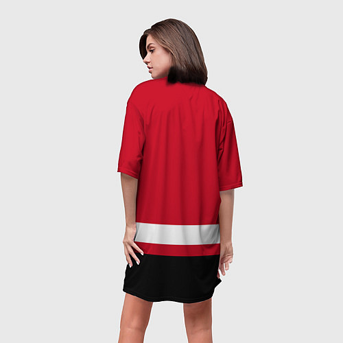 Женская длинная футболка Chicago Blackhawks / 3D-принт – фото 4