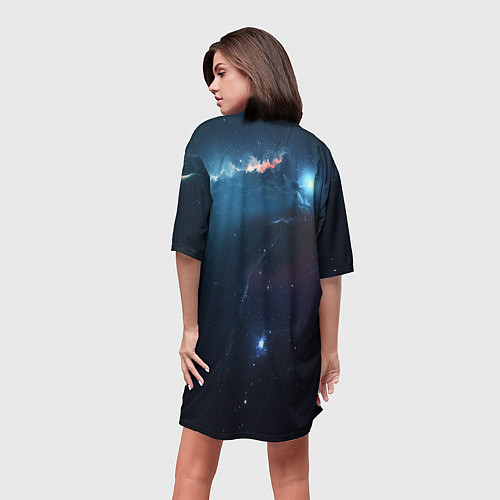 Женская длинная футболка Spaceship / 3D-принт – фото 4
