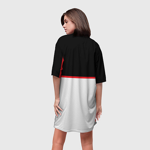 Женская длинная футболка AUDI SPORT / 3D-принт – фото 4