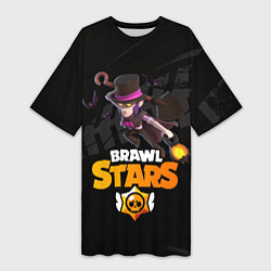 Футболка женская длинная Brawl stars Mortis Мортис, цвет: 3D-принт