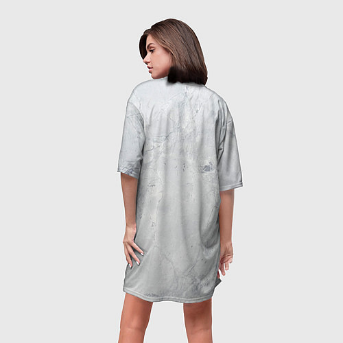Женская длинная футболка Мрамор / 3D-принт – фото 4