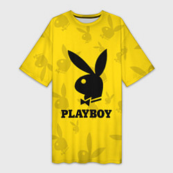 Футболка женская длинная PLAYBOY, цвет: 3D-принт